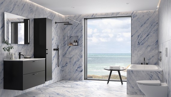 IDO Showerama Art suihkuseinä kylpyhuoneessa IDO Showerama Art suihkuseinä kylpyhuoneessa