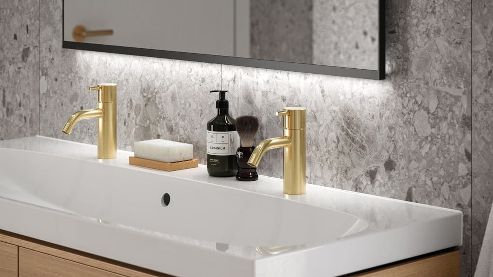 IDO Sense Art -kaksoispesuallas sopii hyvin lapsiperheille, jossa pesulla käydään yhdessä. IDO Sense Art -kaksoispesuallas sopii hyvin lapsiperheille, jossa pesulla käydään yhdessä.