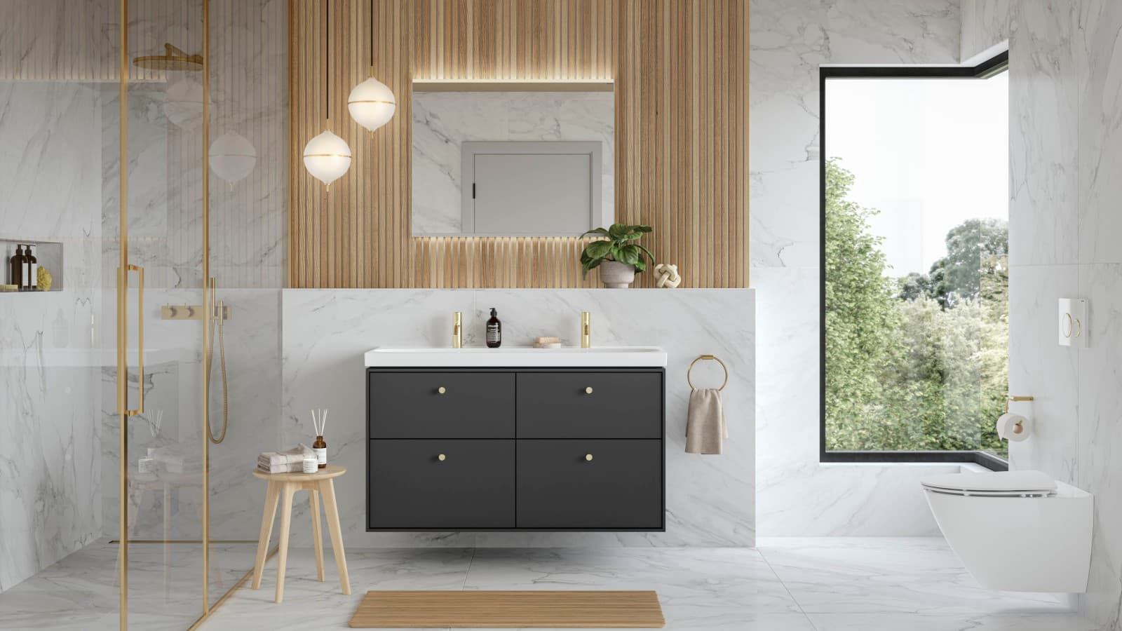 Suunnittele kylpyhuoneen pohja. Suunnittele kylpyhuoneen pohja.